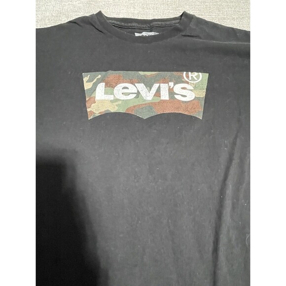 Levi's Shirt Men's Large Long Sleeve Black Logo Crewneck - Picture 4 of 10